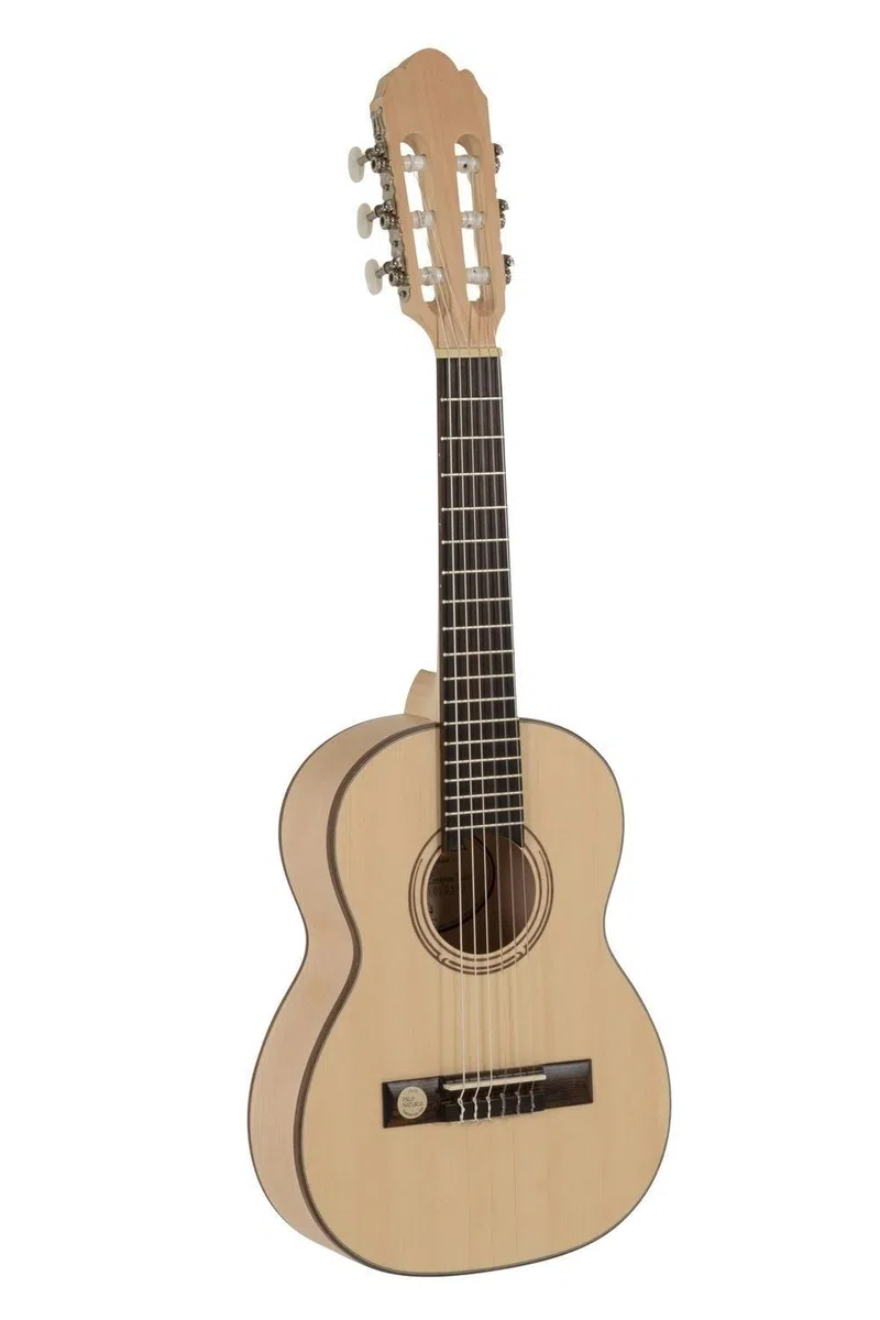GEWA guitarra de concierto, guitarra clásica Pro Natura Silver - tamaño 1/4 (aprox. 4-7 años) - tapa de abeto macizo - fondo/aros de arce - color natural - satinado