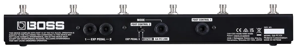 Controlador de pedal BOSS GA-FC EX para control sin manos de amplis de guitarra y bajo BOSS/Roland | Control de suelo ampliado para amplis Katana MkII