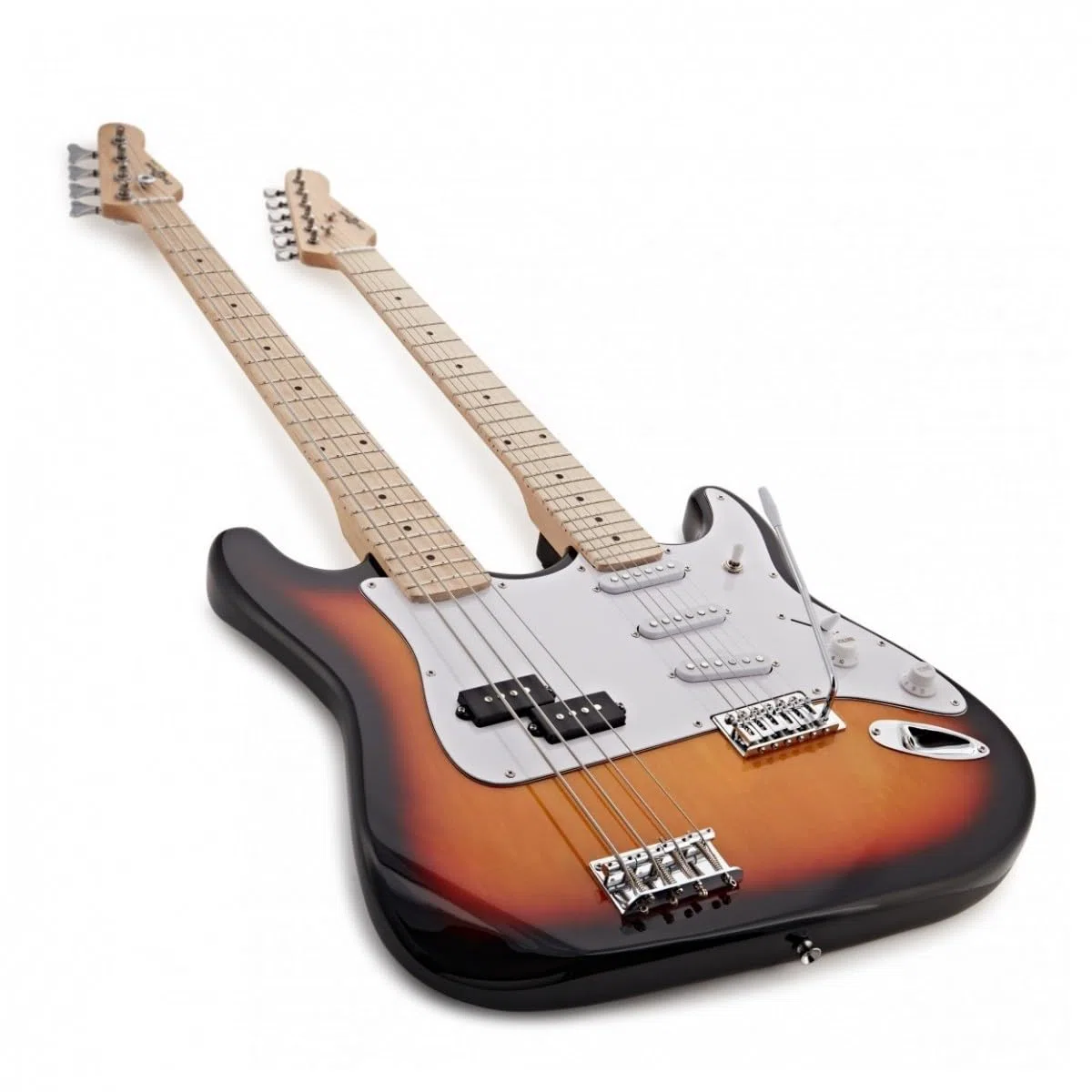 Full Size Guitarra eléctrica y bajo de doble mástil Sunburst