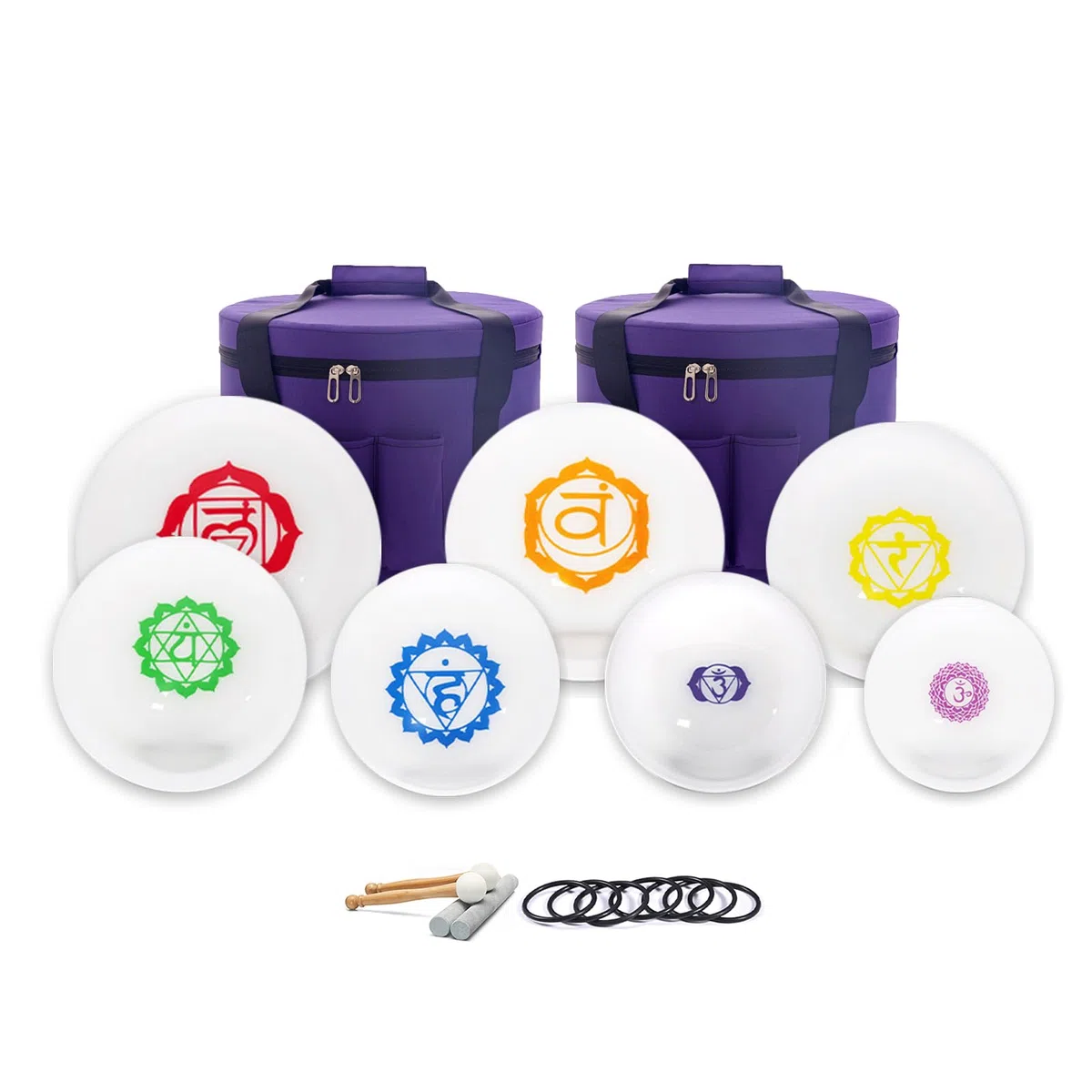 Hye-eun Juego de cuencos sonoros de cristal, 6-12 pulgadas, 432 Hz, 7 chakras, con bolsa de transporte, para meditación, sanación de sonido, instrumentos musicales, instrumentos musicales