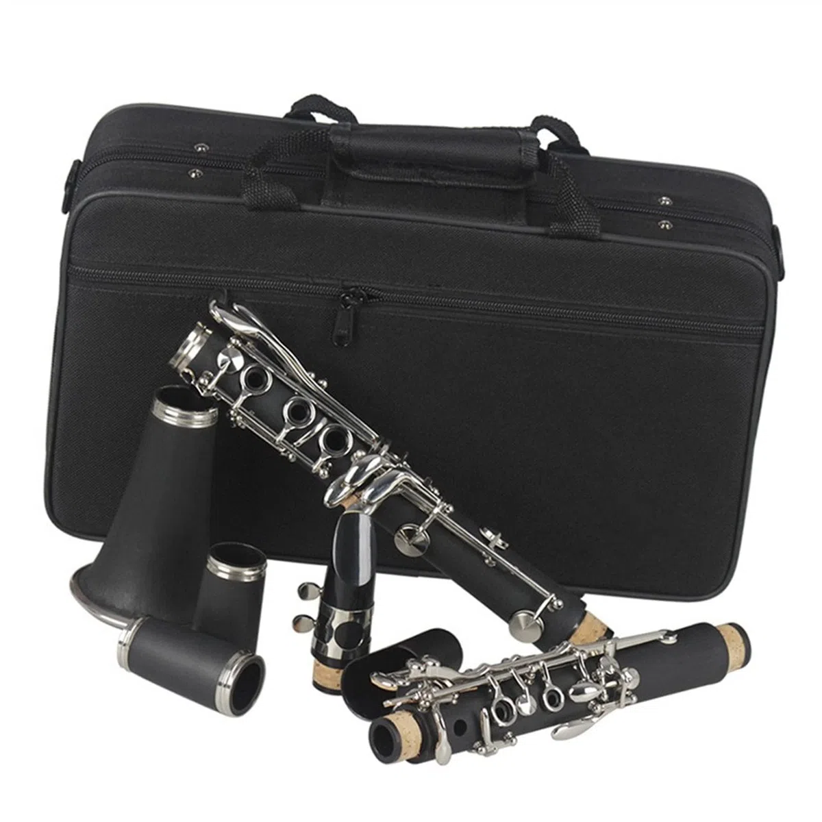 Clarinet Student Clarinete BB Profesional, Baquelita De 17 Teclas con Estuche, Instrumento De Viento De Madera, Clarinete Negro para Amantes De La Música