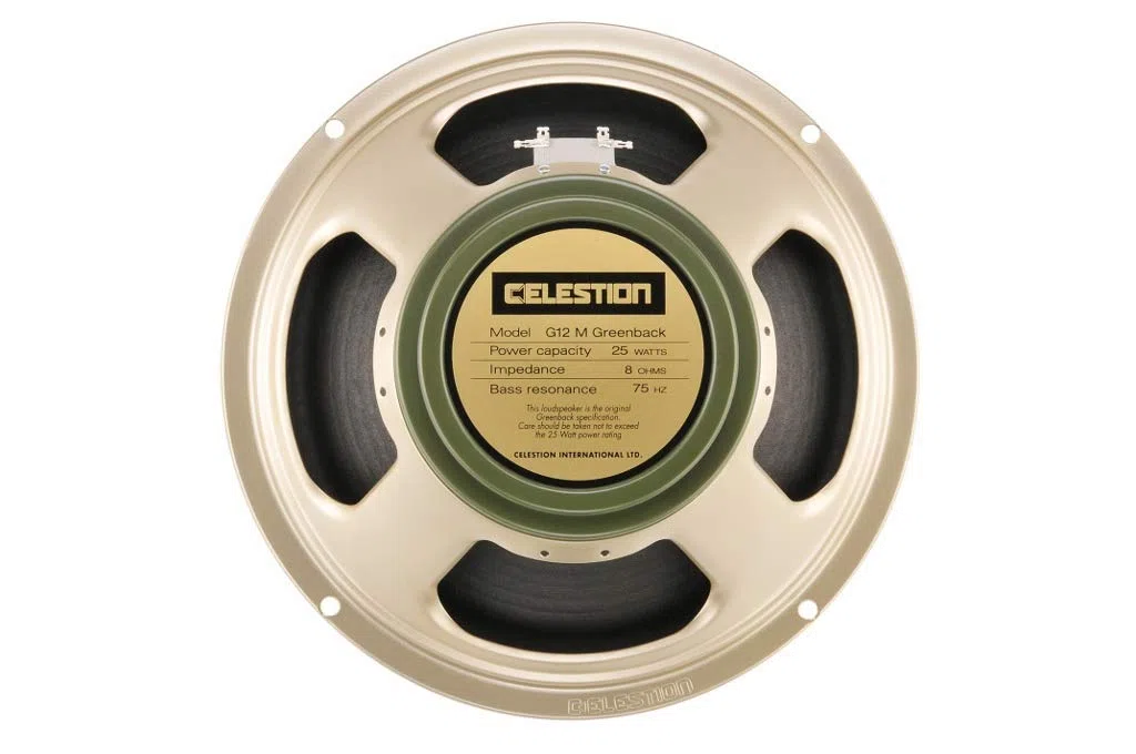 CELESTION G12M Greenback 12" (31 cm) 25W 8 Ohmios – Altavoz de Guitarra Vintage Icónico, Sonido Rock Legendario, Medios Vocales y Respuesta Musical