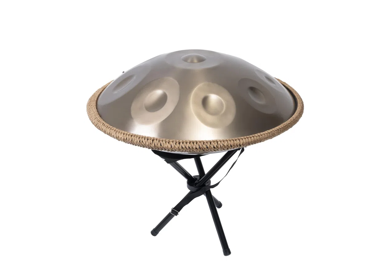 Handpan Drum - 22-Inch 9-Note D Kurd 440Hz - Hand Tuning Handpan - Includes Soft Bag, Mallets, Stand, Note Stickers, Cleaning Cloth - Artist Performance Video