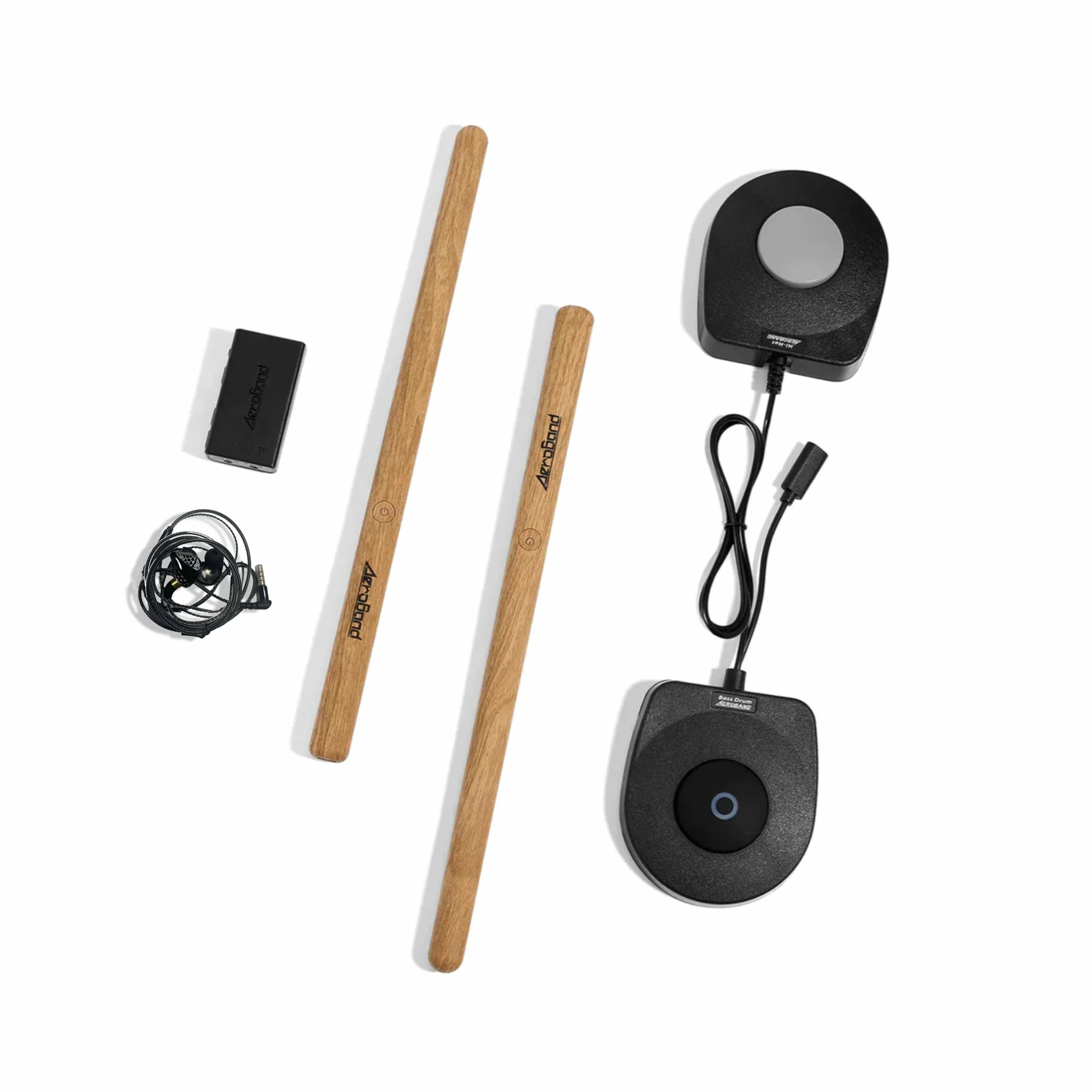 AeroBand - Batería electrónica PocketDrum2 MAX (versión 2024), baquetas de aire y pedales y adaptador Bluetooth, toca la batería en cualquier lugar y en cualquier momento (auriculares incluidos)