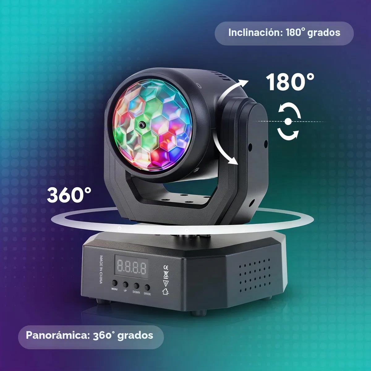 2PCS Cabeza Móvil LED 30W,DMX512 RGW Efectos de Iluminación,Con Control Remoto 5 Modos de Control Mini Cabeza Movil LED Discoteca Para Fiestas,DJ e Iluminación