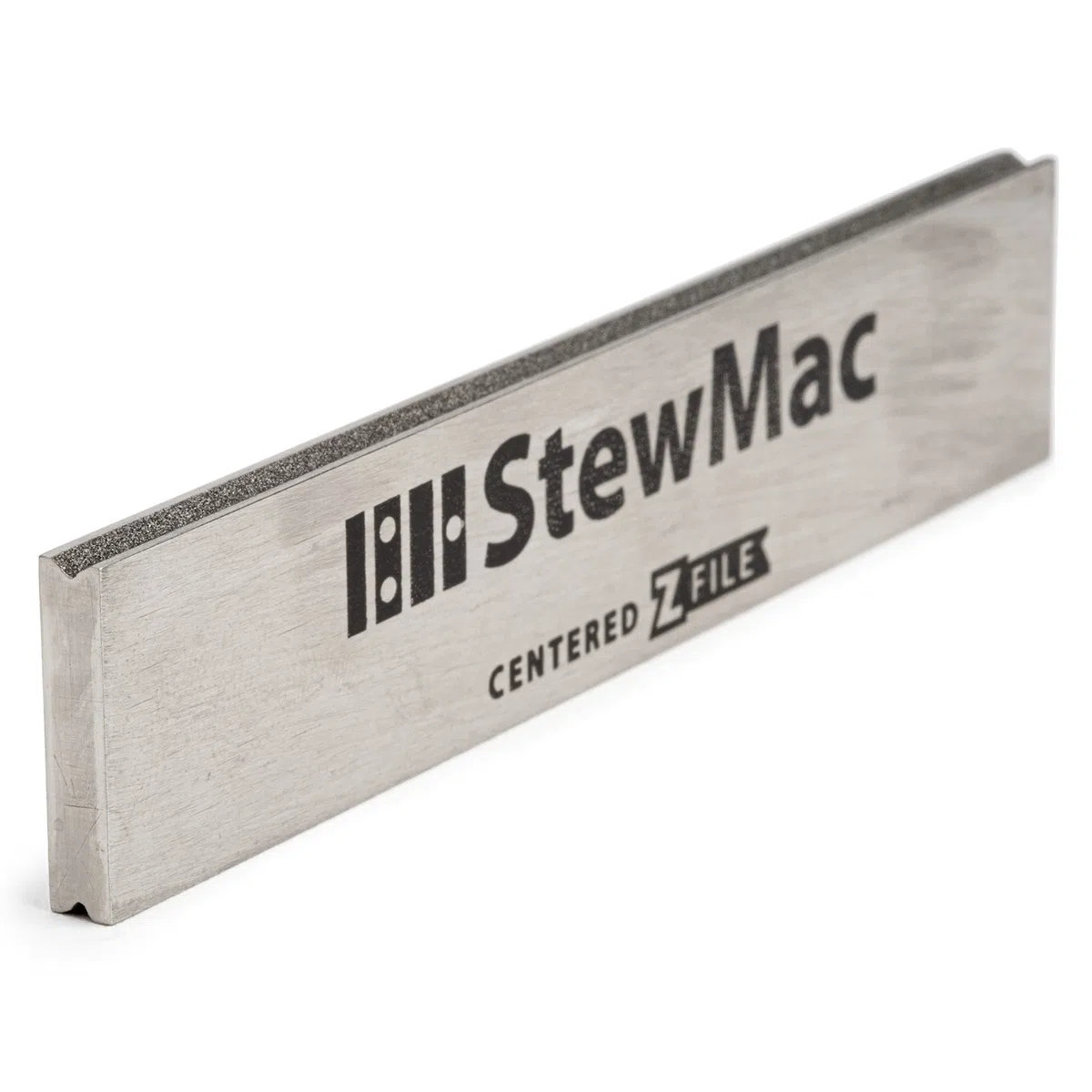 StewMac - Lima de Coronado Compact Z-File Centrada en Forma de V y Grano 300, Herramienta de Diamante con Mango Ergonómico para Trastes de Guitarra y Bajo
