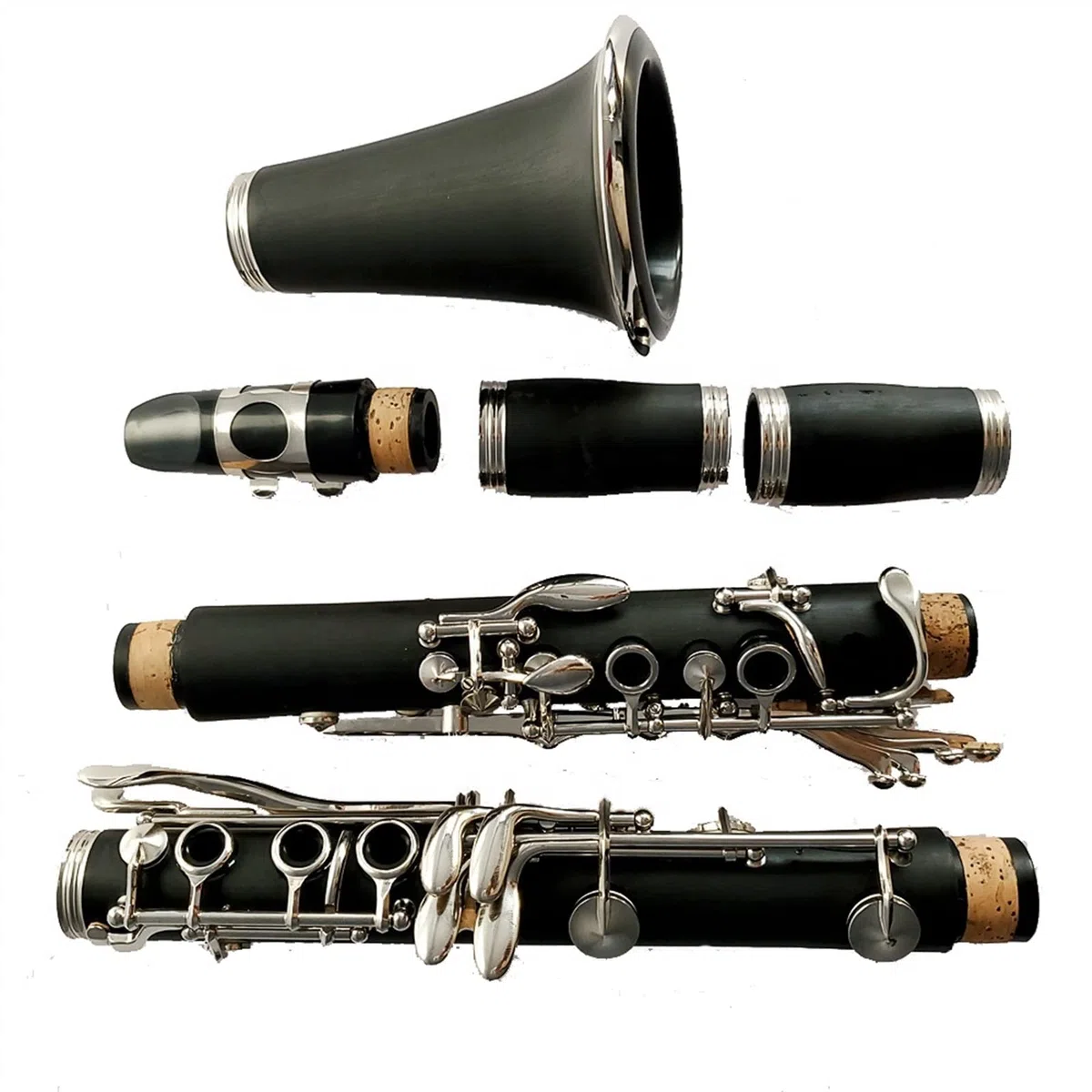 TSTS Clarinete Profesional De Goma Dura BB De 17 Teclas, Instrumento Musical, Instrumentos De Viento De Madera, Usados ​​por Los Estudiantes Juego de Clarinete para Estudiantes