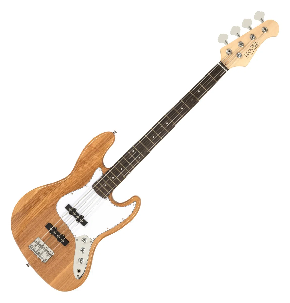 Rocktile Pro JB-30PR Ashwood Bajo Eléctrico Naturaleza, Bajo estilo jazz | 2 pastillas single-coil, 2 controles de volumen/ 1 control de tono, Diapasón: madera ingeniería, Mástil: arce, Cuerpo: fresno