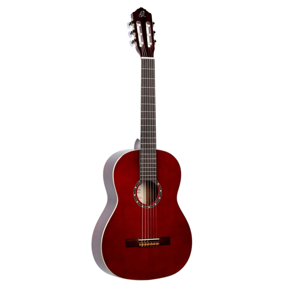 Ortega Guitars R121-4/4WR - Guitarra clásica, abeto y caoba, tamaño 4/4, color rojo