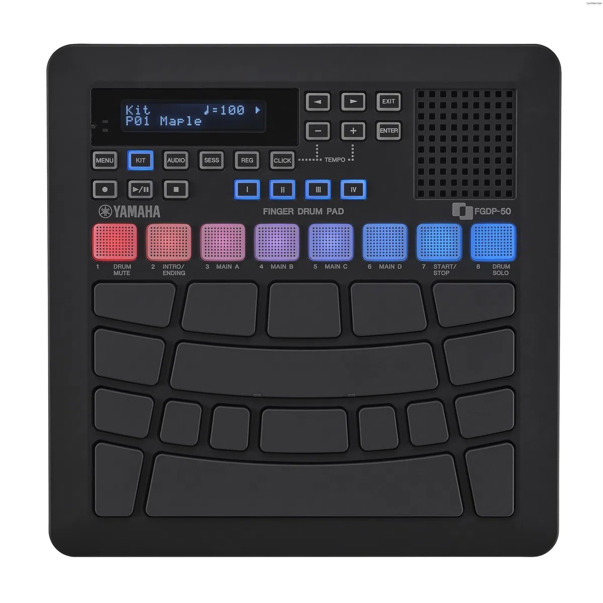 YAMAHA FGDP-50 Finger Drum Pad – Pad de Batería Electrónico Avanzado, Pads Ultra Sensibles, 48 Kits Preestablecidos, 1.500 Sonidos, Altavoz Incorporado, USB MIDI/Audio, Batería Recargable, Entrada AUX