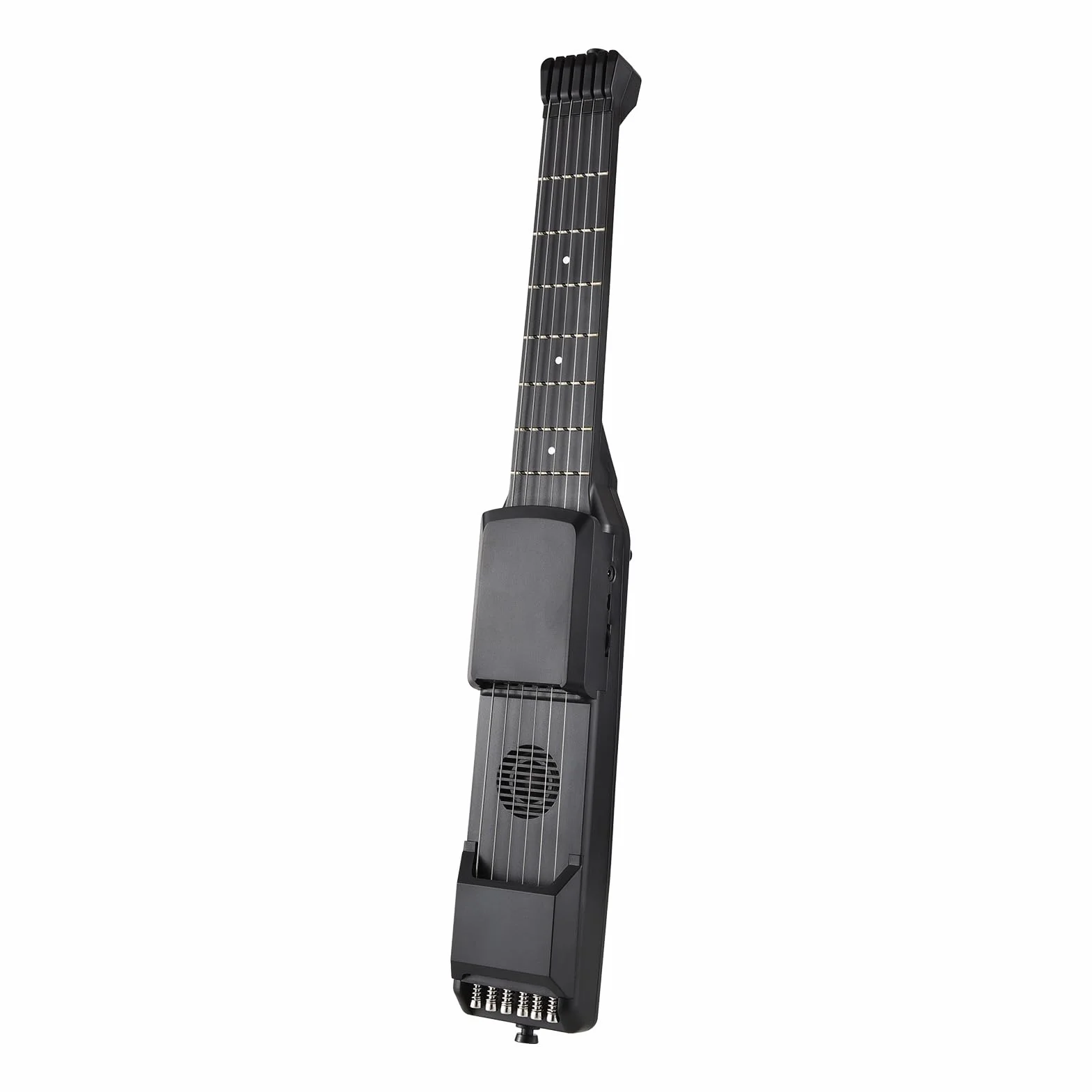 Guitarra Inteligente de 7 Trastes, Guitarra Eléctrica Acústica de Viaje Portátil con Sintonizador Digital Metrónomo Pantalla LCD AI, para Principiantes Práctica Profesional