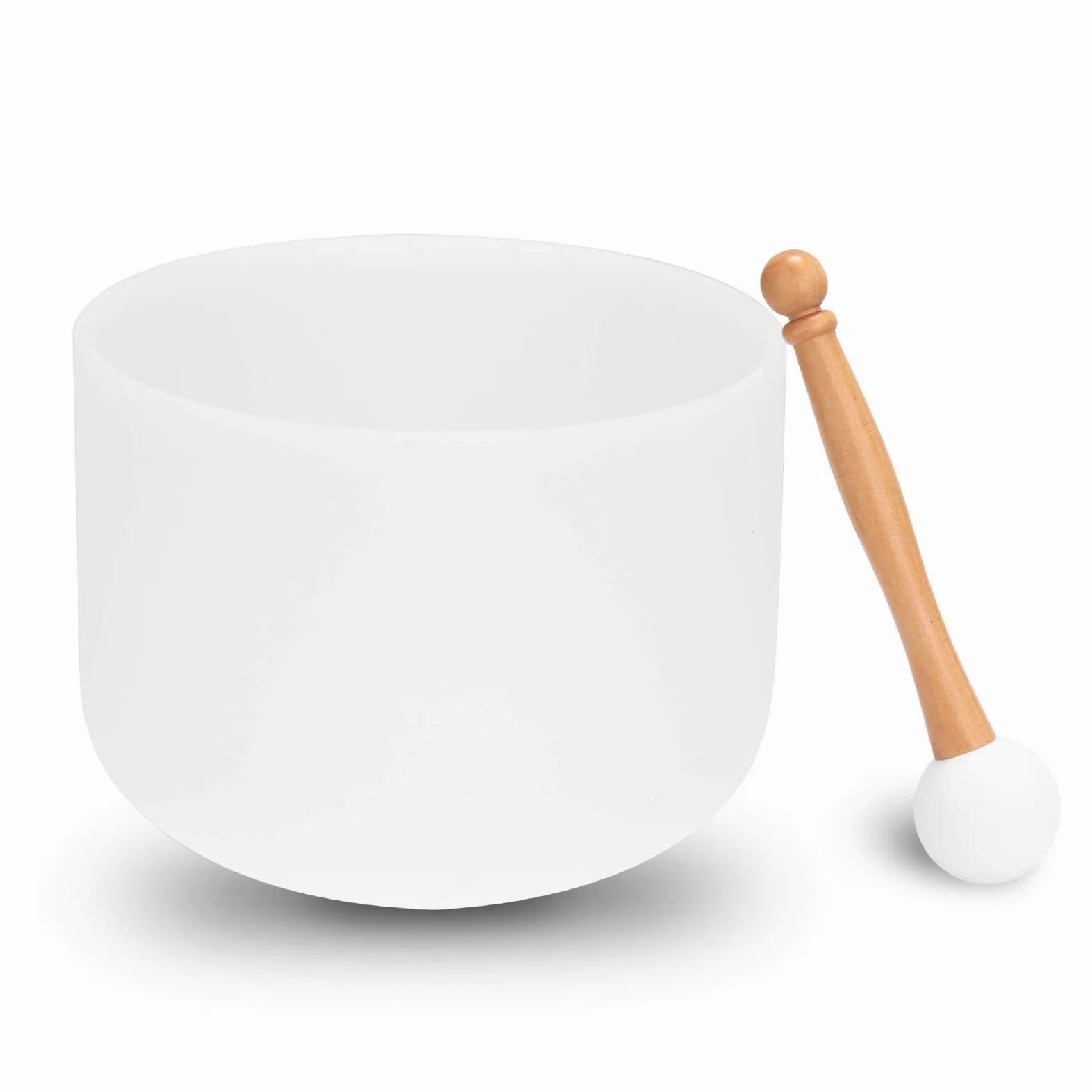 Cuenco de Canto de Cristal de Cuarzo Juego de Cuenco Tibetano de 440 Hz Cuenco de Cuencos tibetanos Instrumento de Percusión de Yoga de Meditación, 8 Pulgadas 20 cm Tono Blanco F