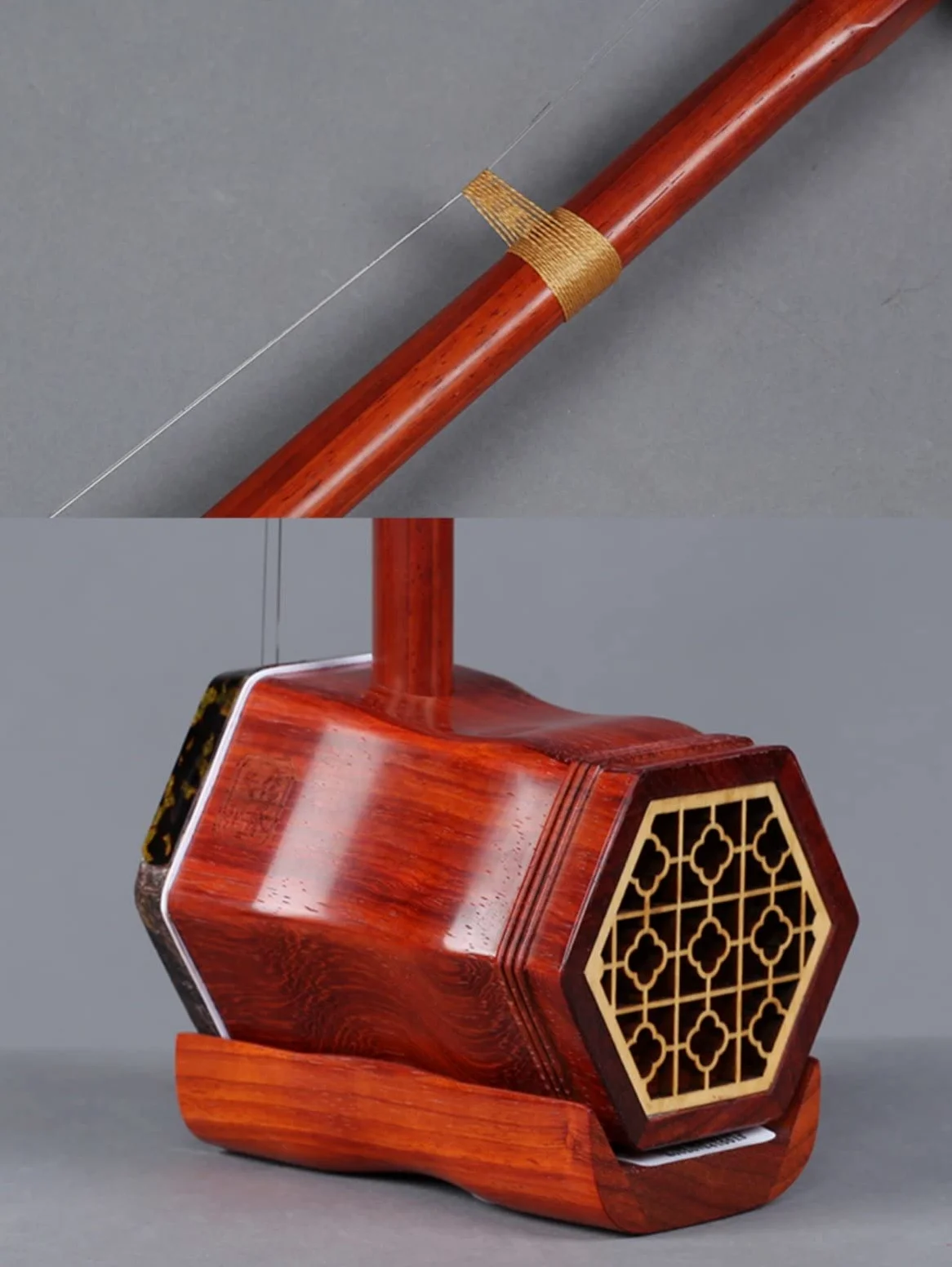 LANDTOM Instrumento musical chino Erhu de 2 cuerdas para violín chino de palisandro, instrumento de violín chino de 2 cuerdas con accesorios gratis para principiantes nivel de entrada (A)