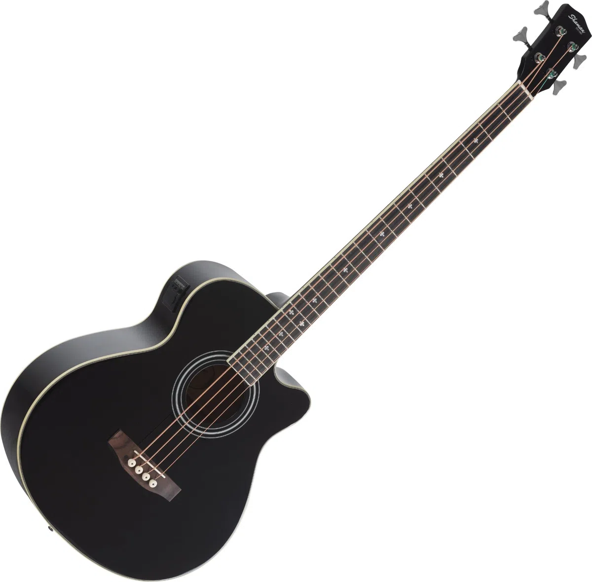 Shaman AB4-50CE-BK Bajo Acústico Negro, General, Modell: AB4-50CE-BK | Gewicht: 2, 8 kg, Anzahl Saiten: 4, Orientierung: Para diestros, Korpus, Korpusform: Jumbo con Cutaway, Decke: Abeto, Hals